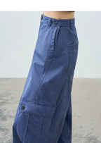 Loose Casual Textured Washed Curved Leg Pants