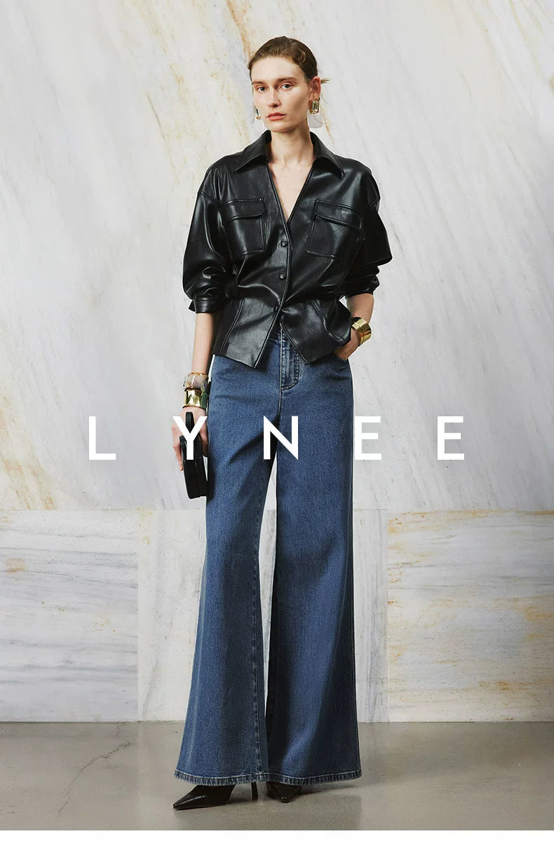 High-Waisted Wide-Leg Jeans