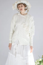 Oversized 3D Leaf Chunky Knit Sweater