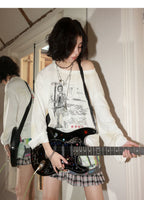 NANA Collaboration Vintage Loose Fit Graphic Long Sleeve T-Shirt