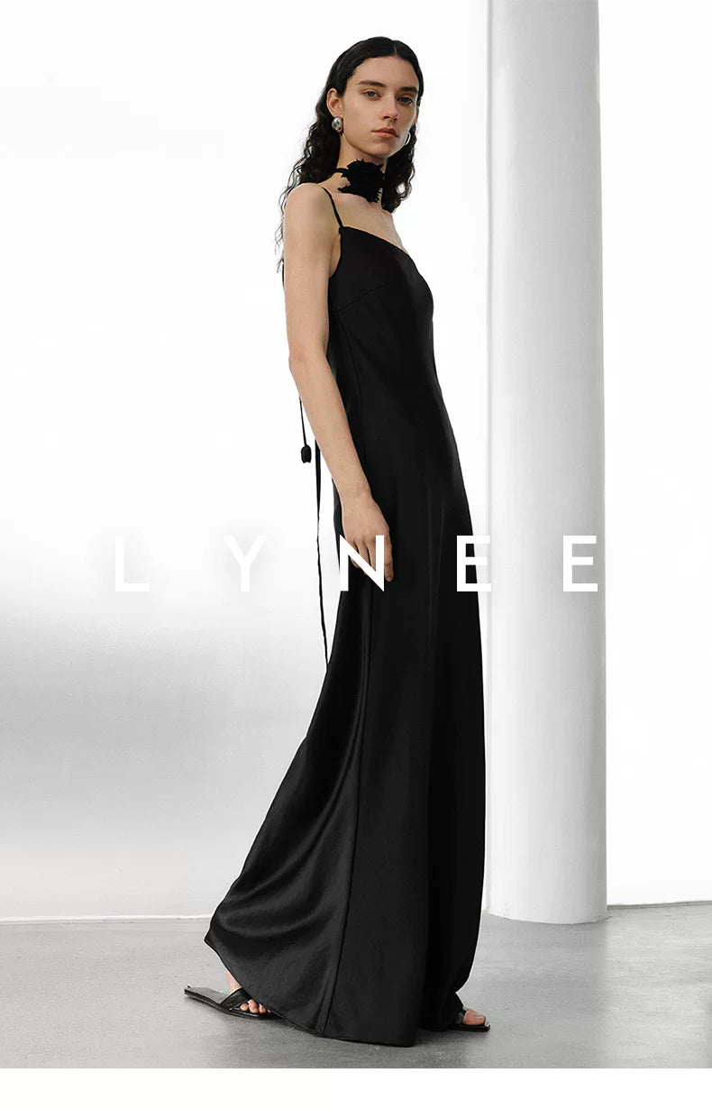 Silky Acetate Satin Slip Dress-Dress Length (Extended)
