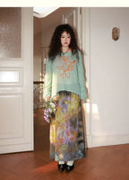 Lily Orchid A-Line Mesh Midi Skirt