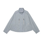 Relaxed Fit Stand Collar Boxy Lightweight Outdoor Jacket – Short Cropped Style