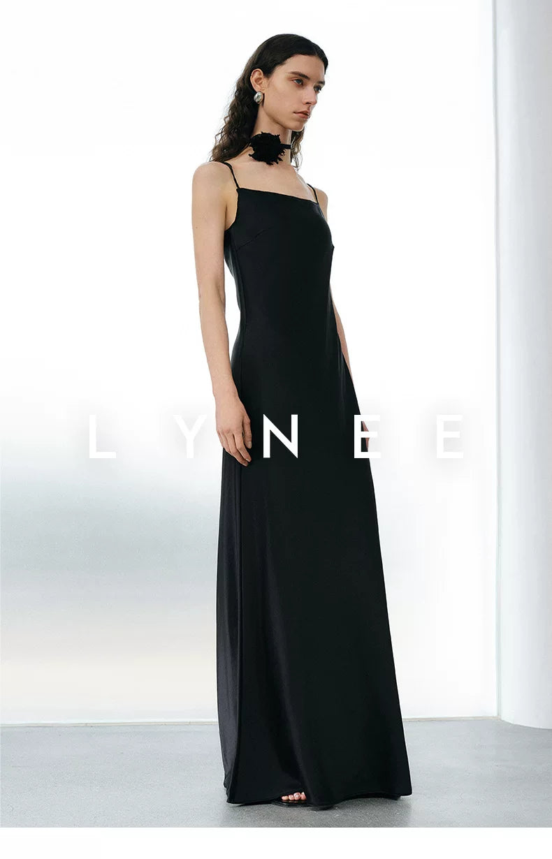 Silky Acetate Satin Slip Dress-Dress Length (Extended)