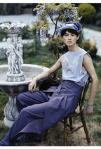 Vintage High-Waist Asymmetric Tulip Tapered Cropped Pants
