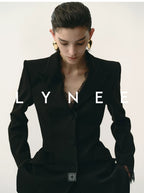 Acetate Lace Waist-Cinching Blazer