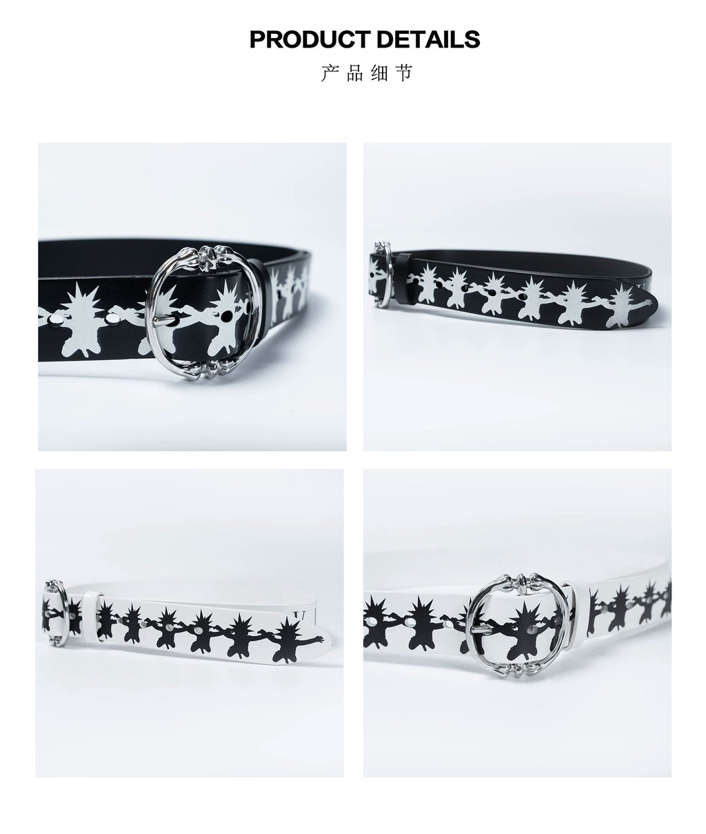 FVVO Skull Ring Punk Leather Belt