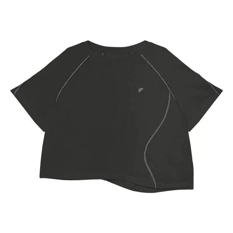 Summer Loose Casual Asymmetrical Cropped T-Shirt