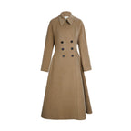 A-Line Hem Waist-Cinching Wool Trench Coat
