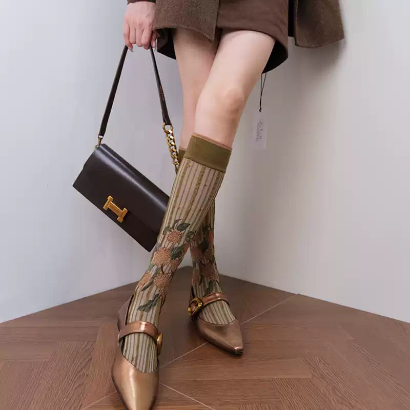 Coffee Brown Crew Socks