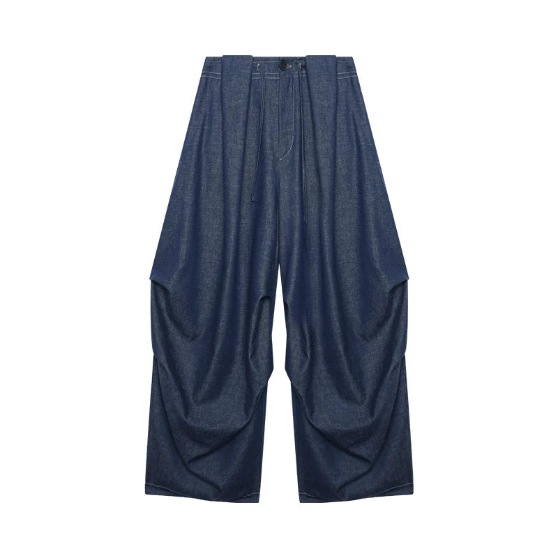 Loose Casual Wide-Leg Drapey Jeans