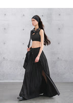 Loose Casual Elastic Waist Pleated Skirt