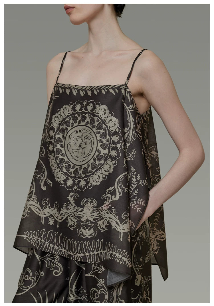 Boho Ethnic Print Vacation Cami Top