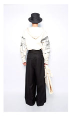 Vintage High-Waist Ruched Loose Wide-Leg Pants