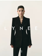 Acetate Lace Waist-Cinching Blazer