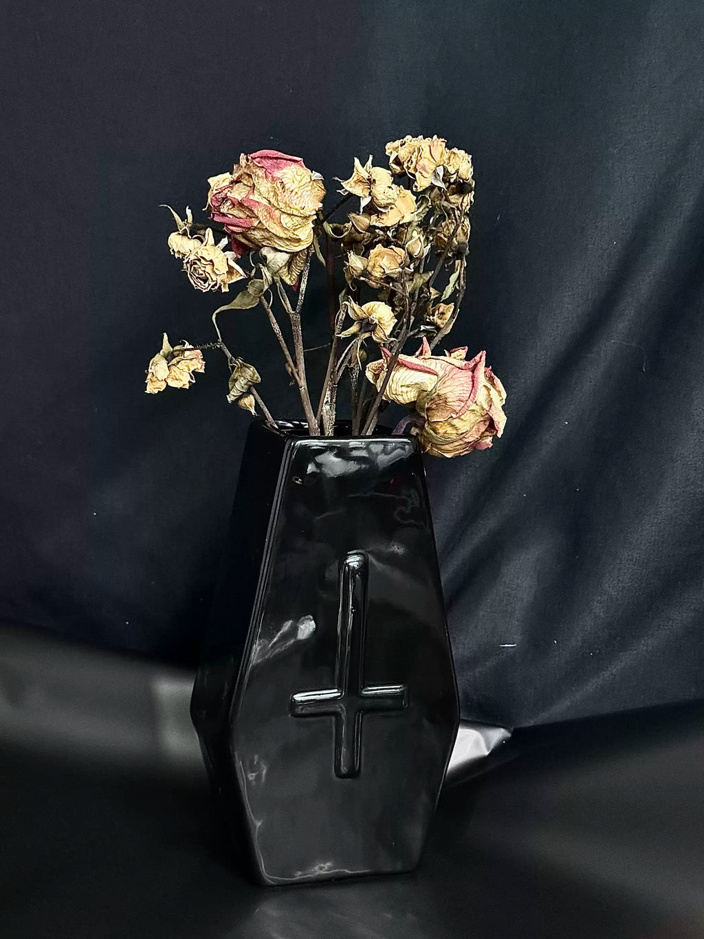 Dark Gothic Cross Vase