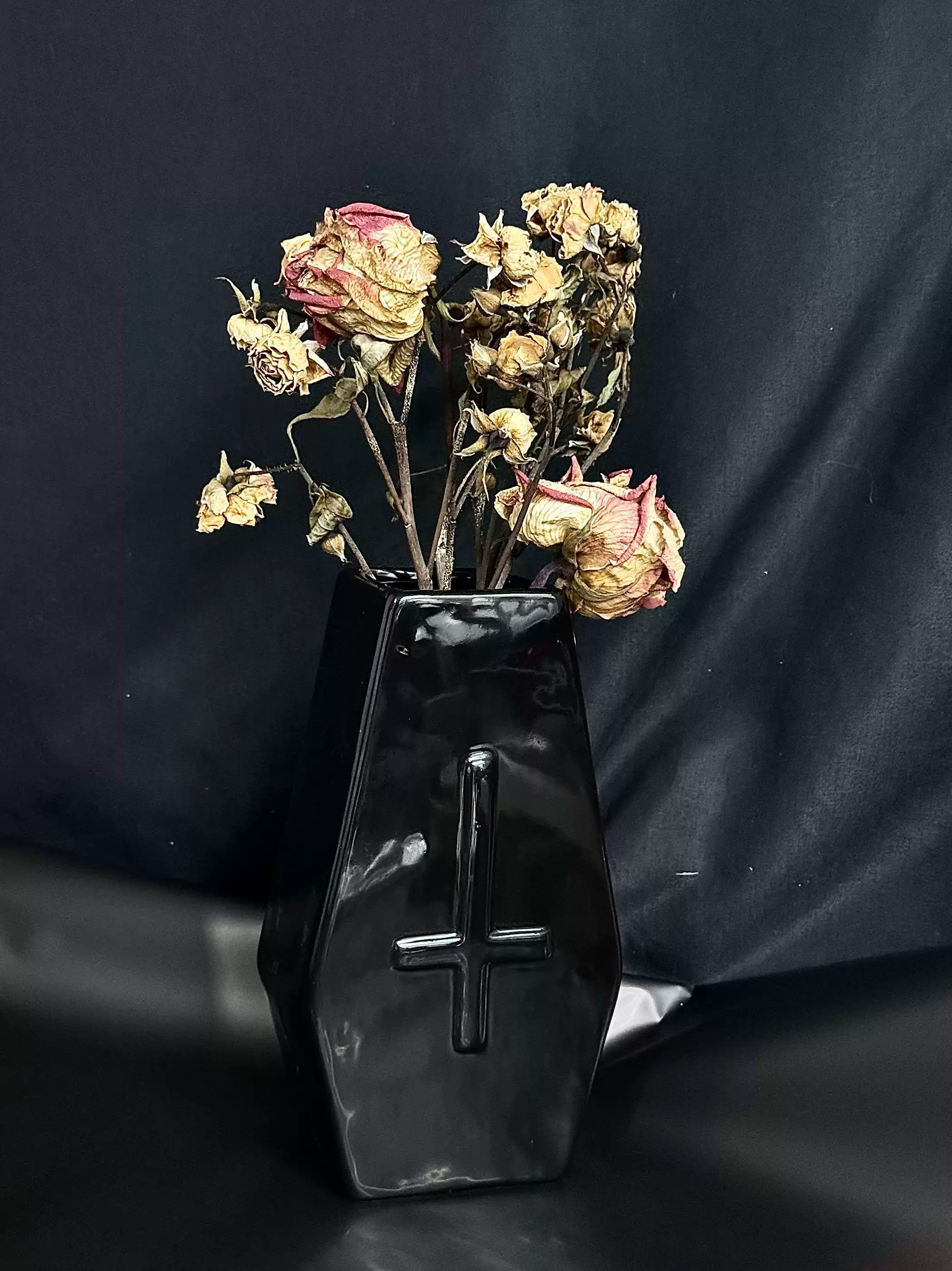Dark Gothic Cross Vase