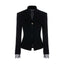 Velvet Lace Waist-Cinching Blazer Set