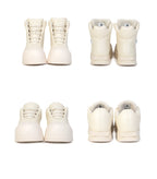 R/F White Architectural Round-Toe Platform Boots