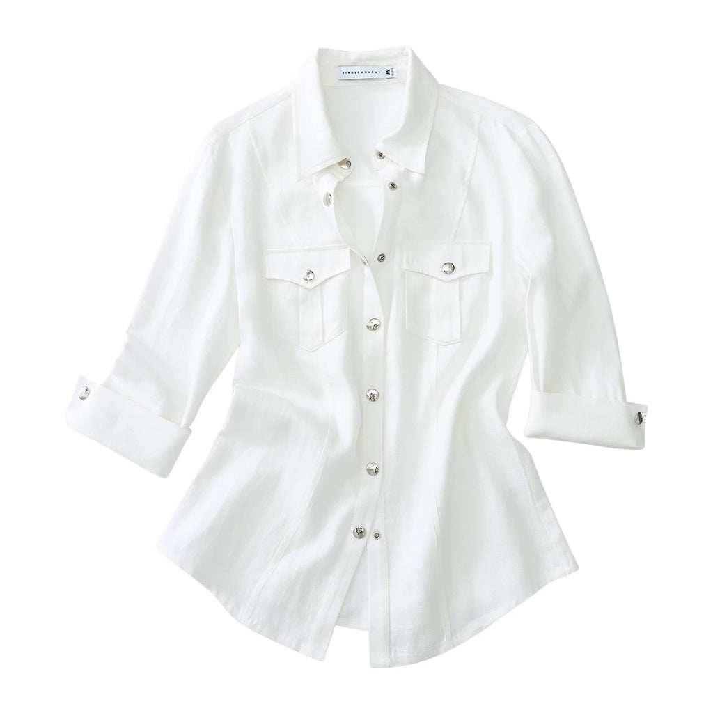 Italian Vintage Slim-Fit Waist-Cinching Safari Shirt