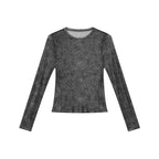 Round Neck Loose Vintage Geometric Print T-Shirt