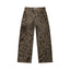 Leopard Digital Print Curved Panel Denim Pants with Double Waistband – Trendy Split Design Jeans