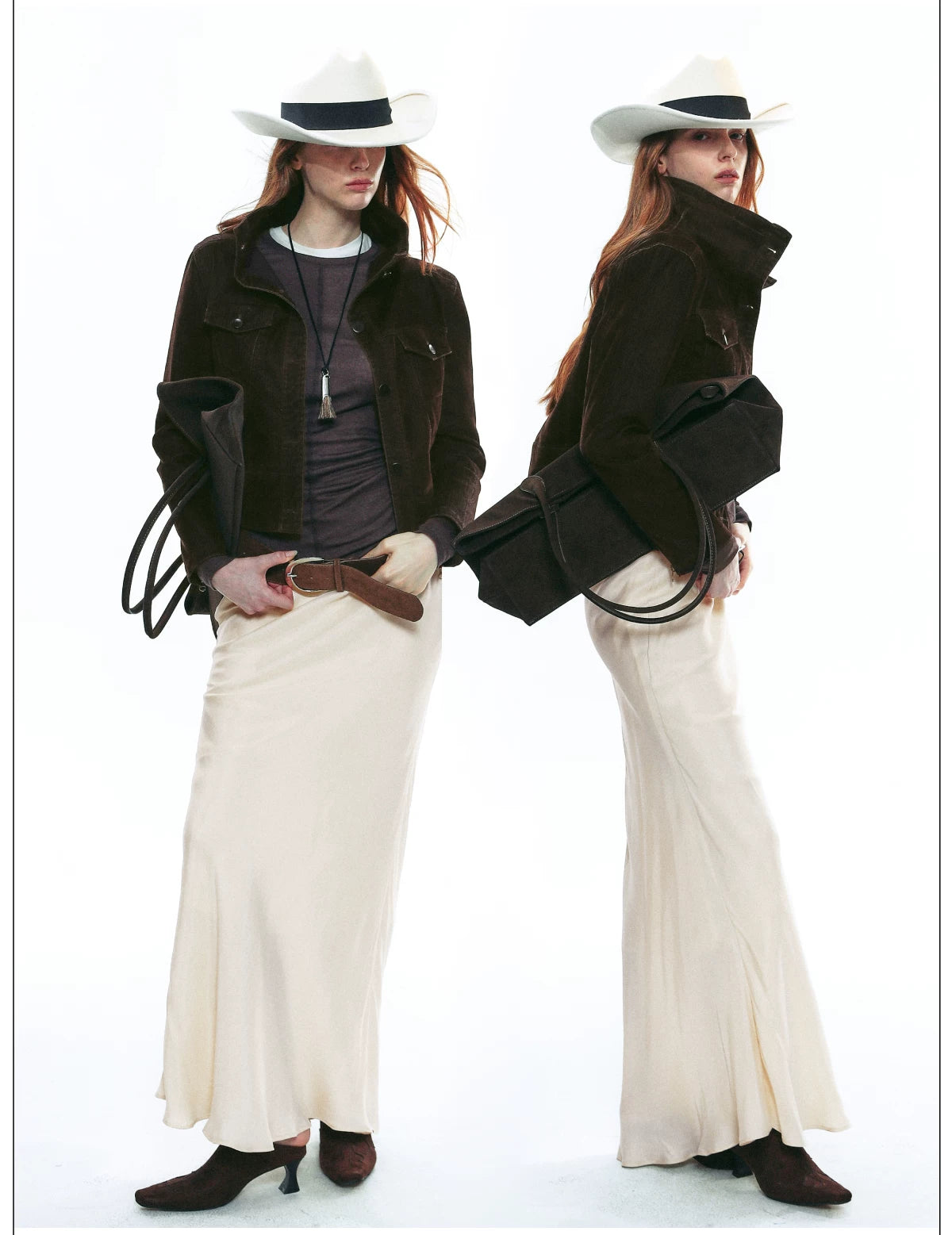 French-Inspired Vintage Flocked Twill Cropped Biker Jacket