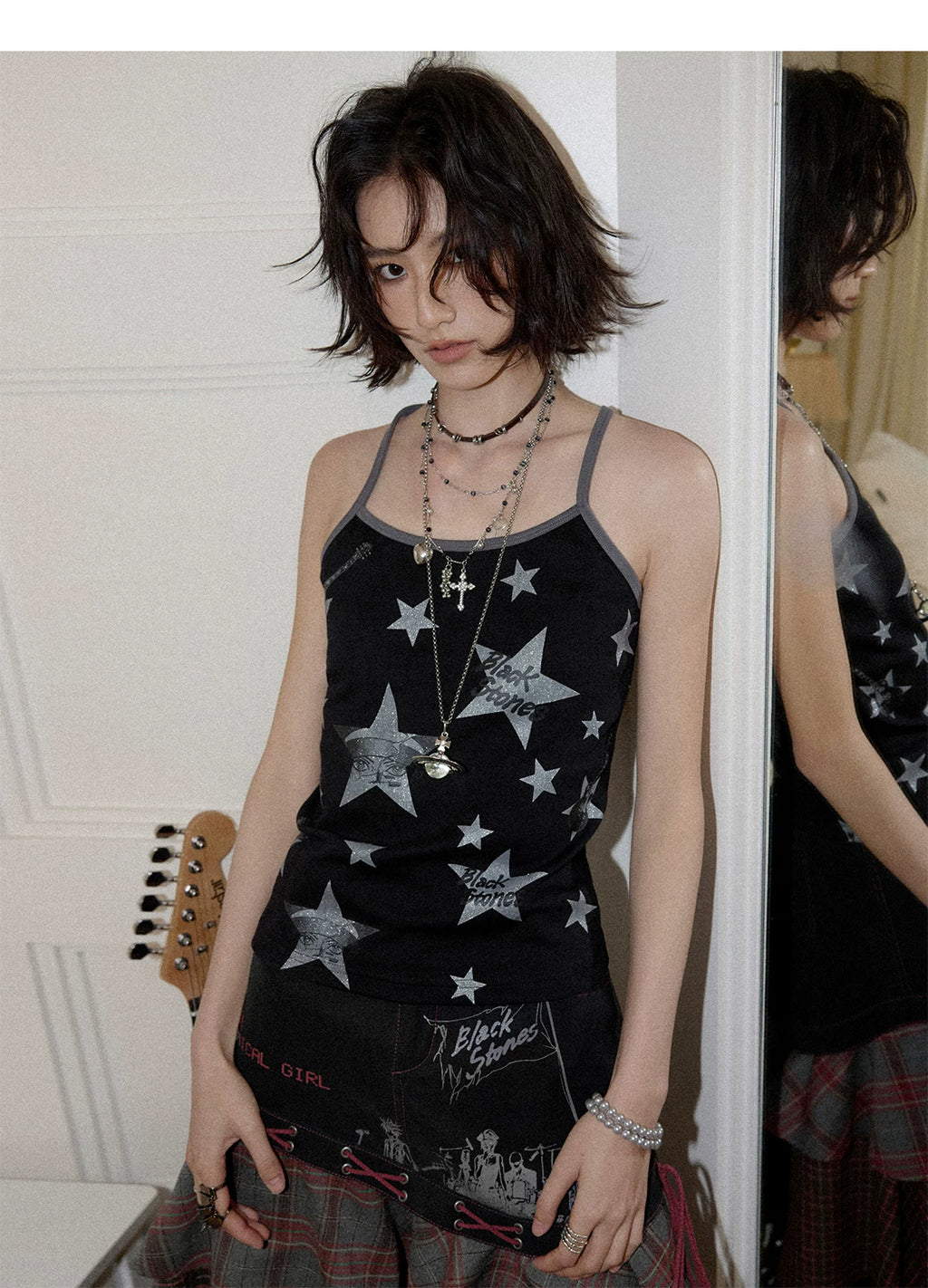 NANA Collaboration Vintage Star Print Camisole Tank Top