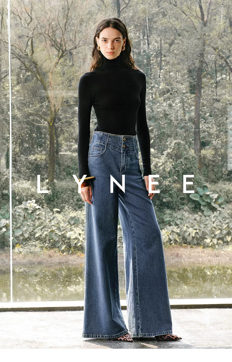 High-Waisted Wide-Leg Jeans