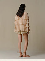 Mulberry Silk Tiered Blouse