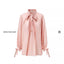 Pink Mulberry Silk Tie-Front Blouse
