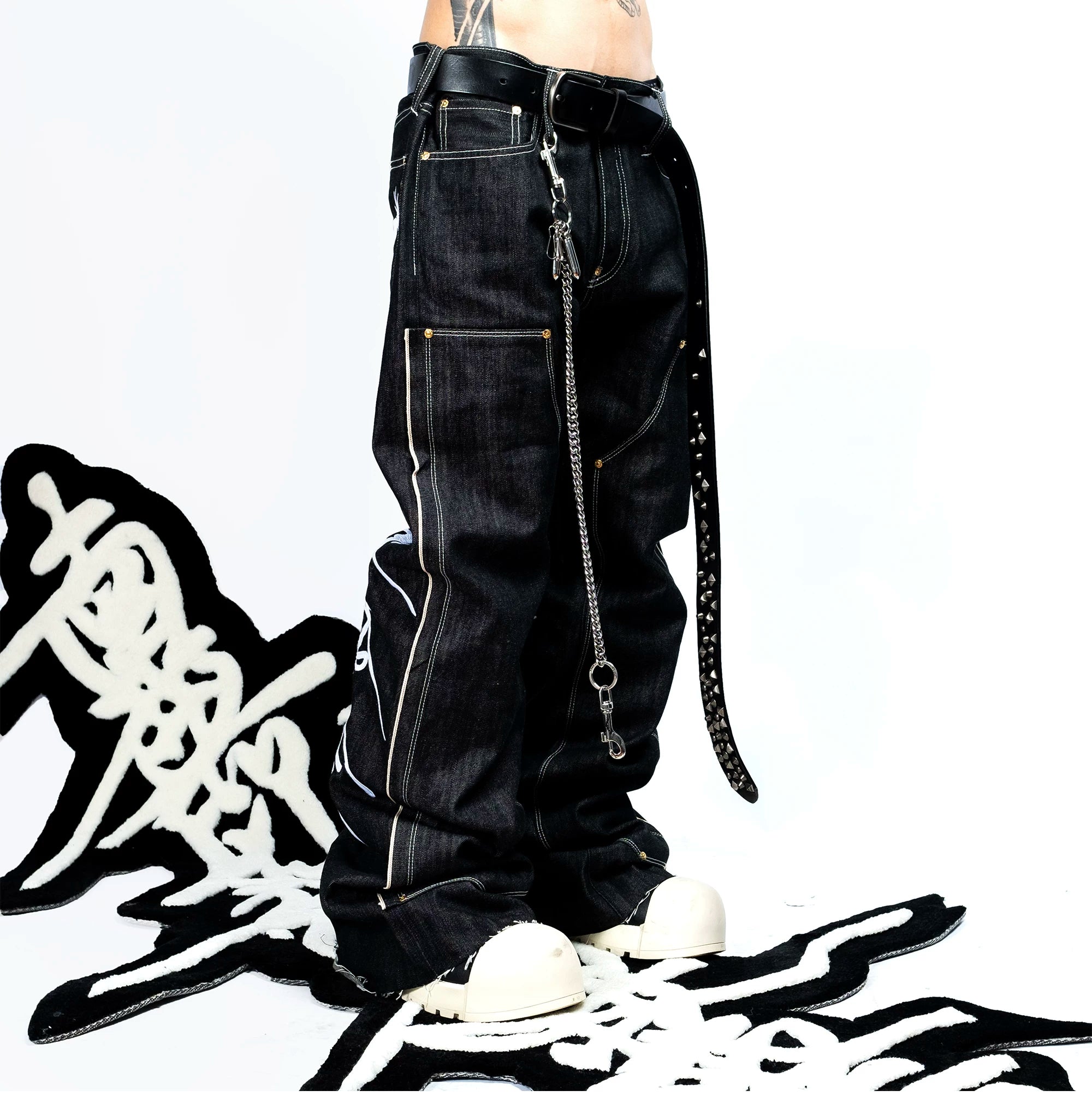 FVVO Red Selvedge Embroidered Raw Denim Jeans