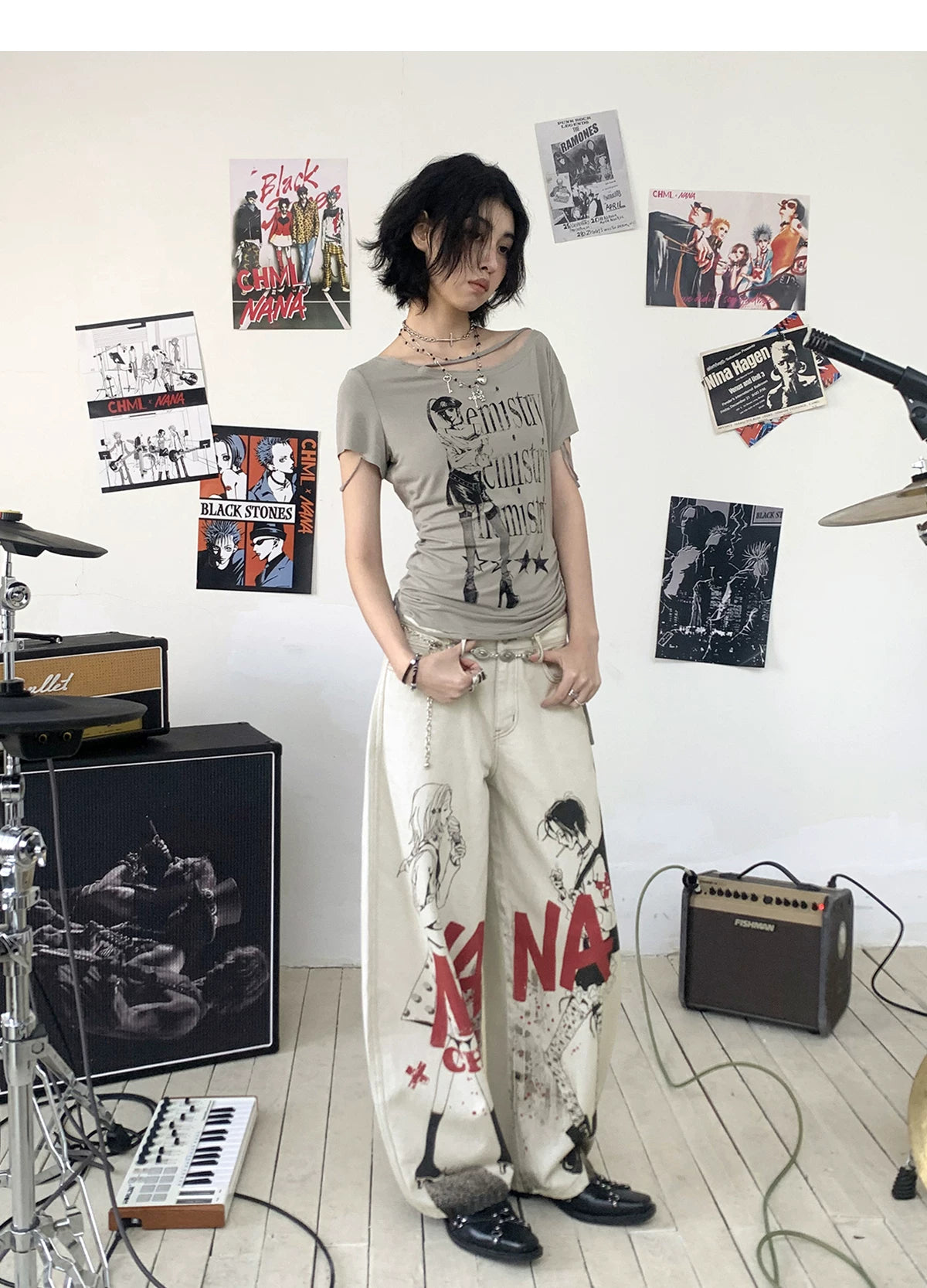 NANA Collaboration Scimitar Cut Denim Pants