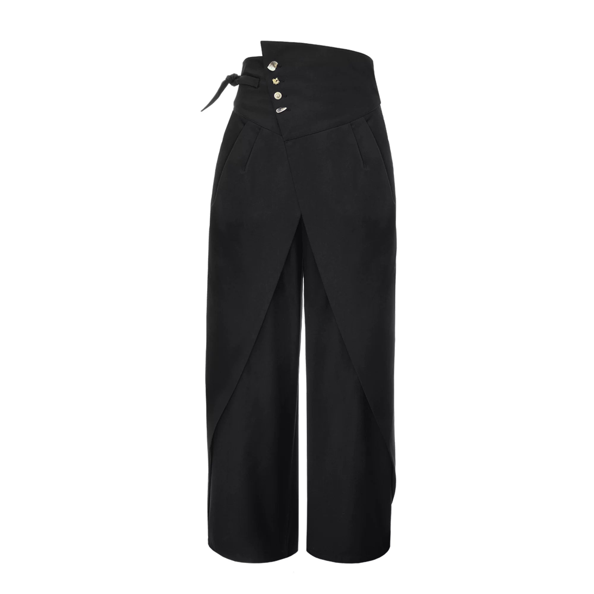 Vintage High-Waist Tulip-Silhouette Wide-Leg Pants Main image