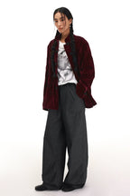 Year of the Horse Velvet Embroidered Chinese Frog Button Stand Collar Cardigan Jacket