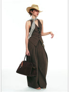 French-Inspired V-Neck Sleeveless Fitted Vest