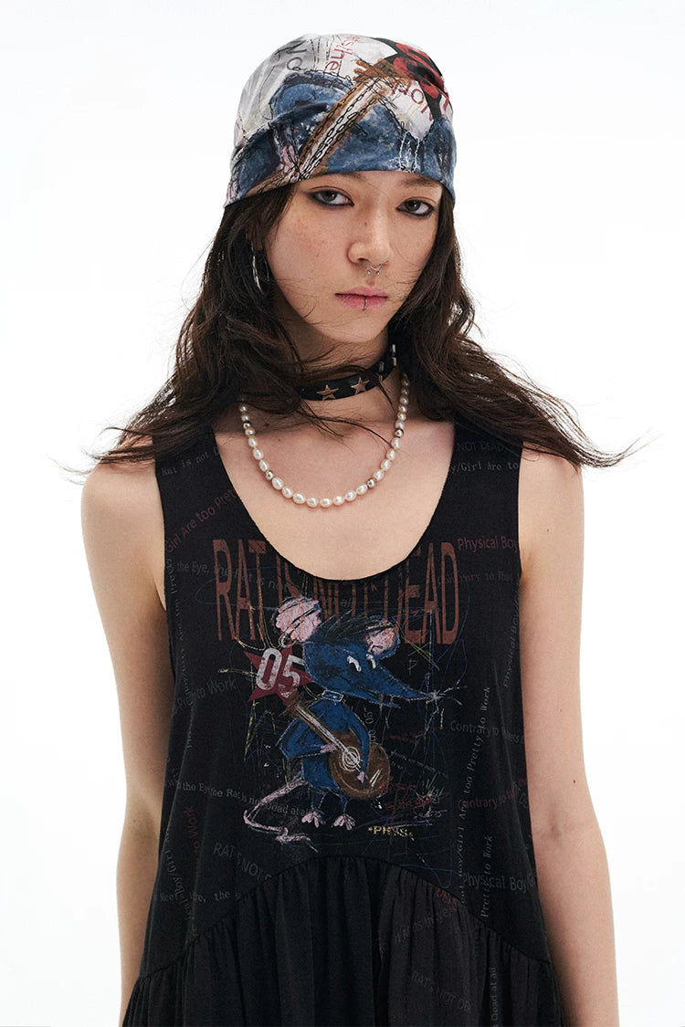 Breathable Lightweight Rock Print Bandana – Street Style, Multi-Color & Versatile Headscarf