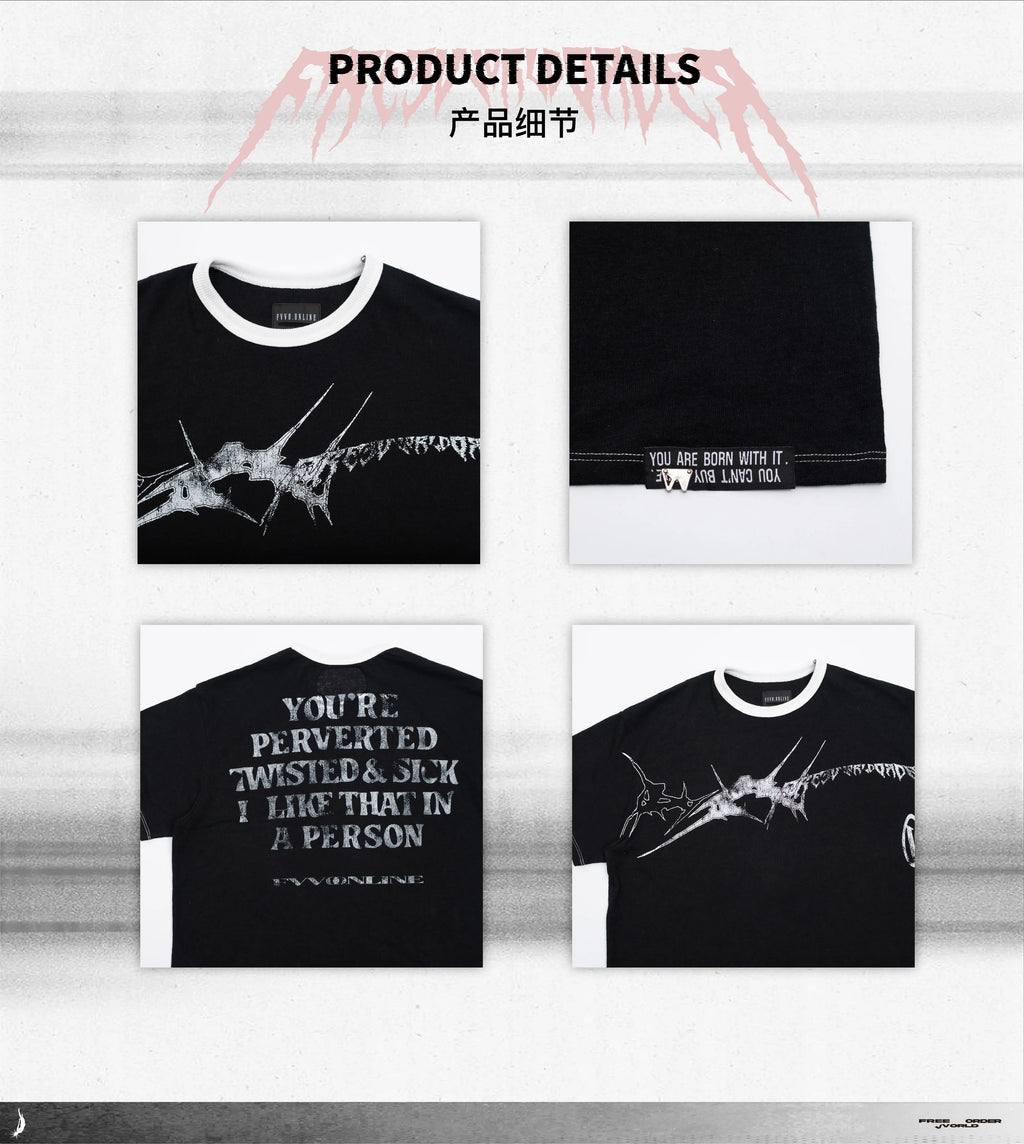 FVVO Slogan Graphic Ringer Tee