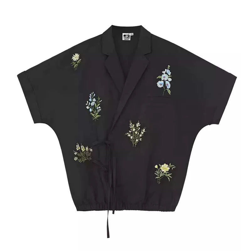 Botanical Embroidered Oversized Shirt Main image