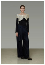 Spliced Off-Shoulder Knit Top