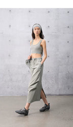Loose Casual Outdoor Pleated Functional Straight Skirt