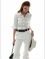 Italian Vintage Slim-Fit Waist-Cinching Safari Shirt