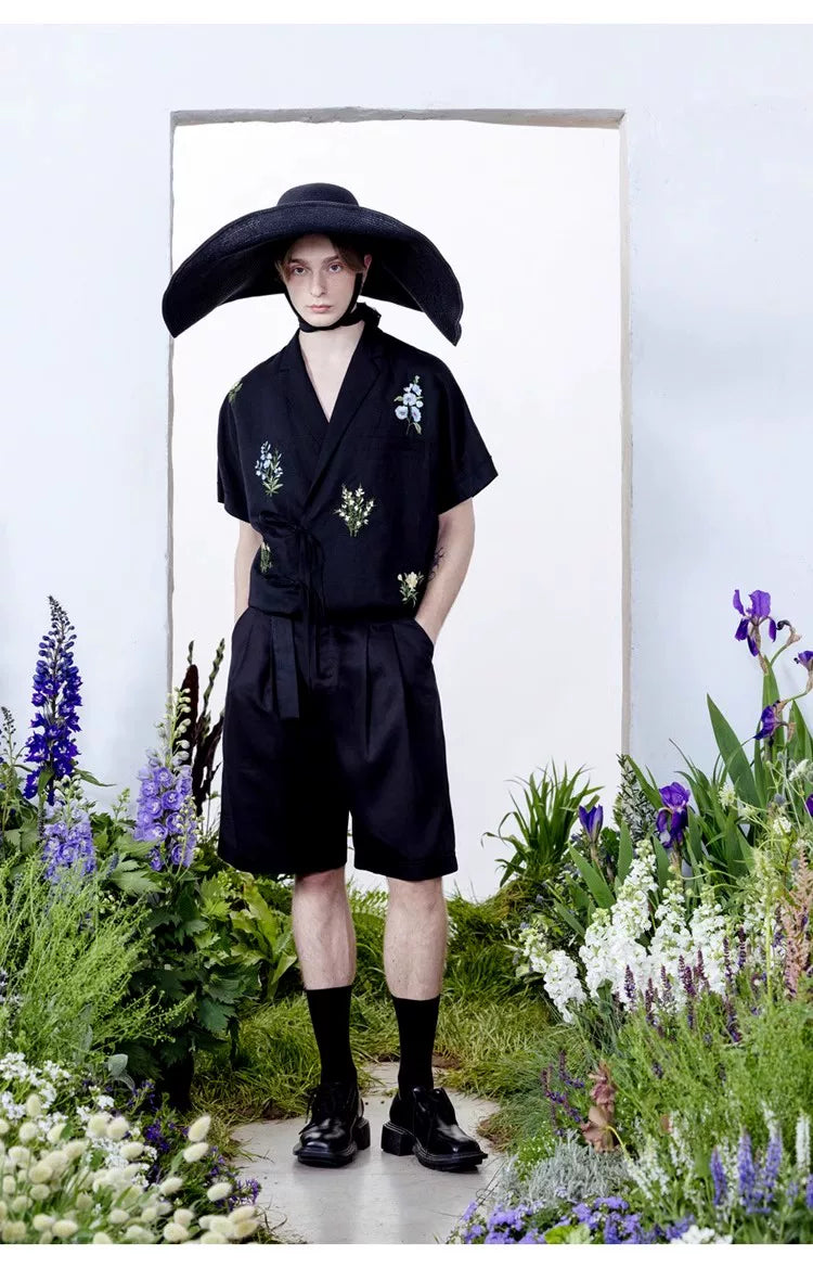 Botanical Embroidered Oversized Shirt