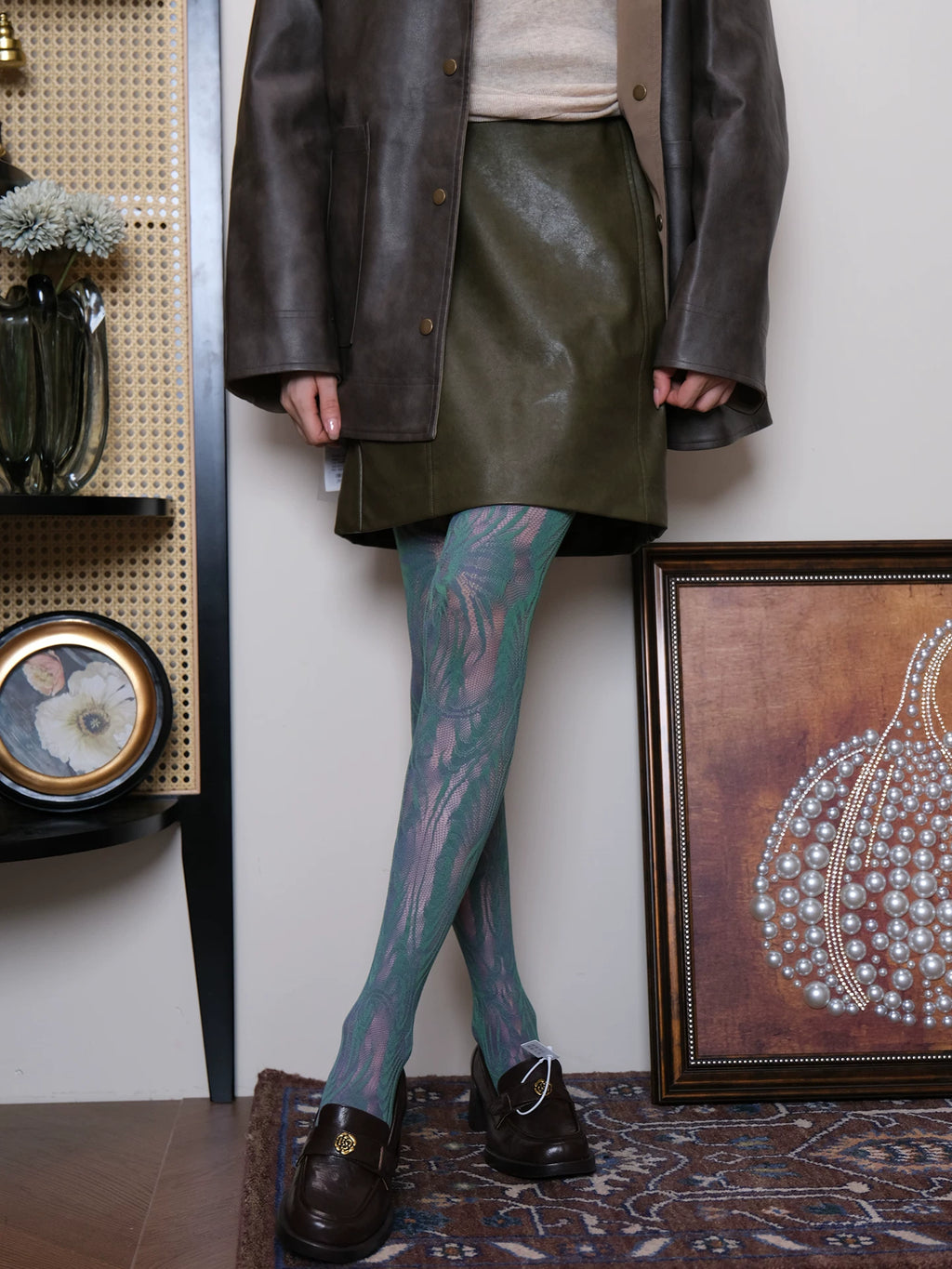 Green & Purple Reversible Tights