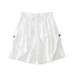 Casual Summer Straight Suit Shorts with Rolled Hem