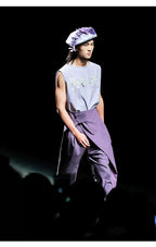 Vintage High-Waist Asymmetric Tulip Tapered Cropped Pants