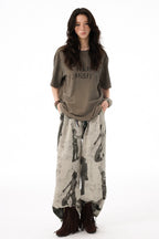 All-Over Puff Texture Casual Pants with Side Zipper