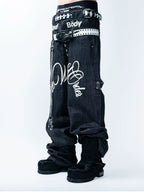 FVVO Skeleton Hand & Spikes Leather Belt