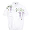 Vintage Wisteria Embroidered Cotton Linen Short Sleeve Shirt