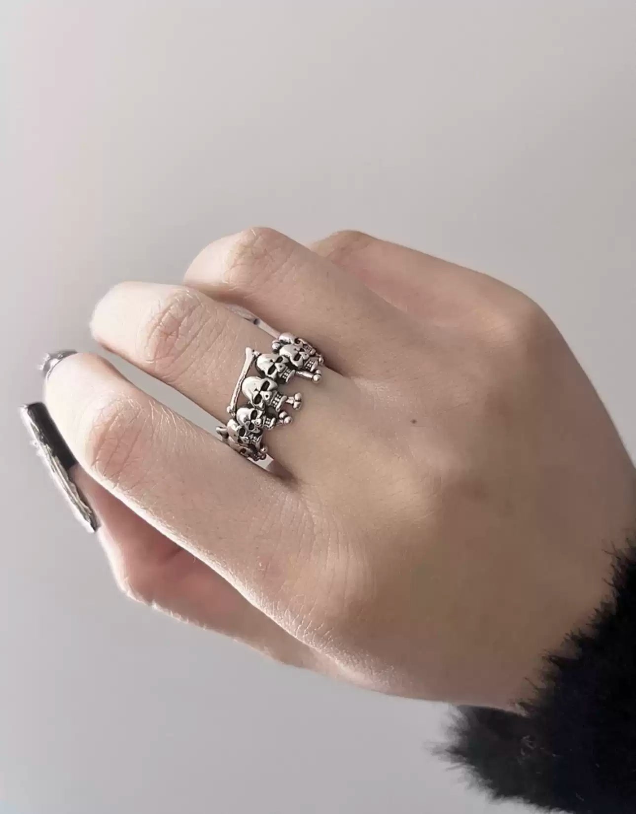 Vintage Skull Silver-Plated Ring